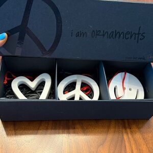 PEACE LOVE WORLD Holiday Ornaments